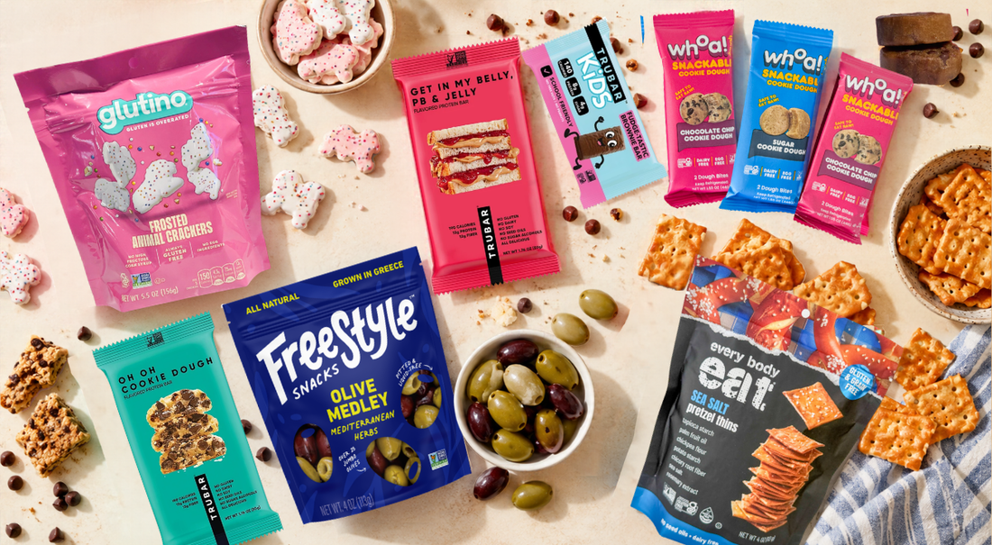 5 gluten-free snack brands - glutino, everybody eat, freestyle snacks, trubar, whoa dough