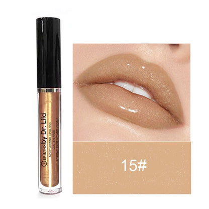 EpiLynx Hydrating Shine Lip Gloss in a clear tube with a doe-foot applicator, featuring glossy, moisturizing formula.