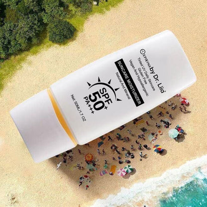 EpiLynx SPF 50 mineral moisturizer in a white tube, suitable for sensitive and vegan skin, with a smooth, hydrating texture.