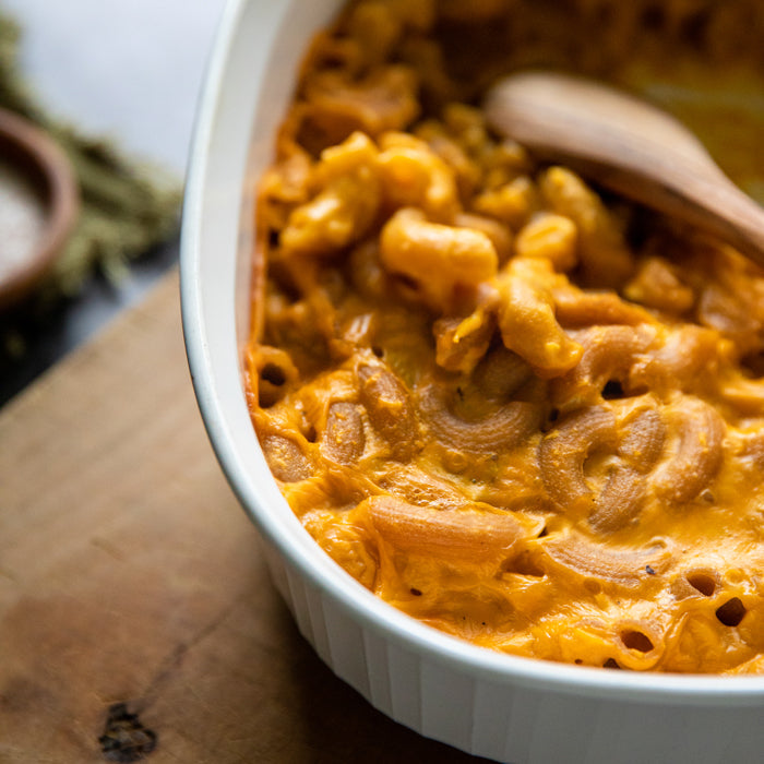 Jovial Grain Free Cassava Elbows pasta in a bowl, showcasing the gluten-free, grain-free pasta made from cassava flour.