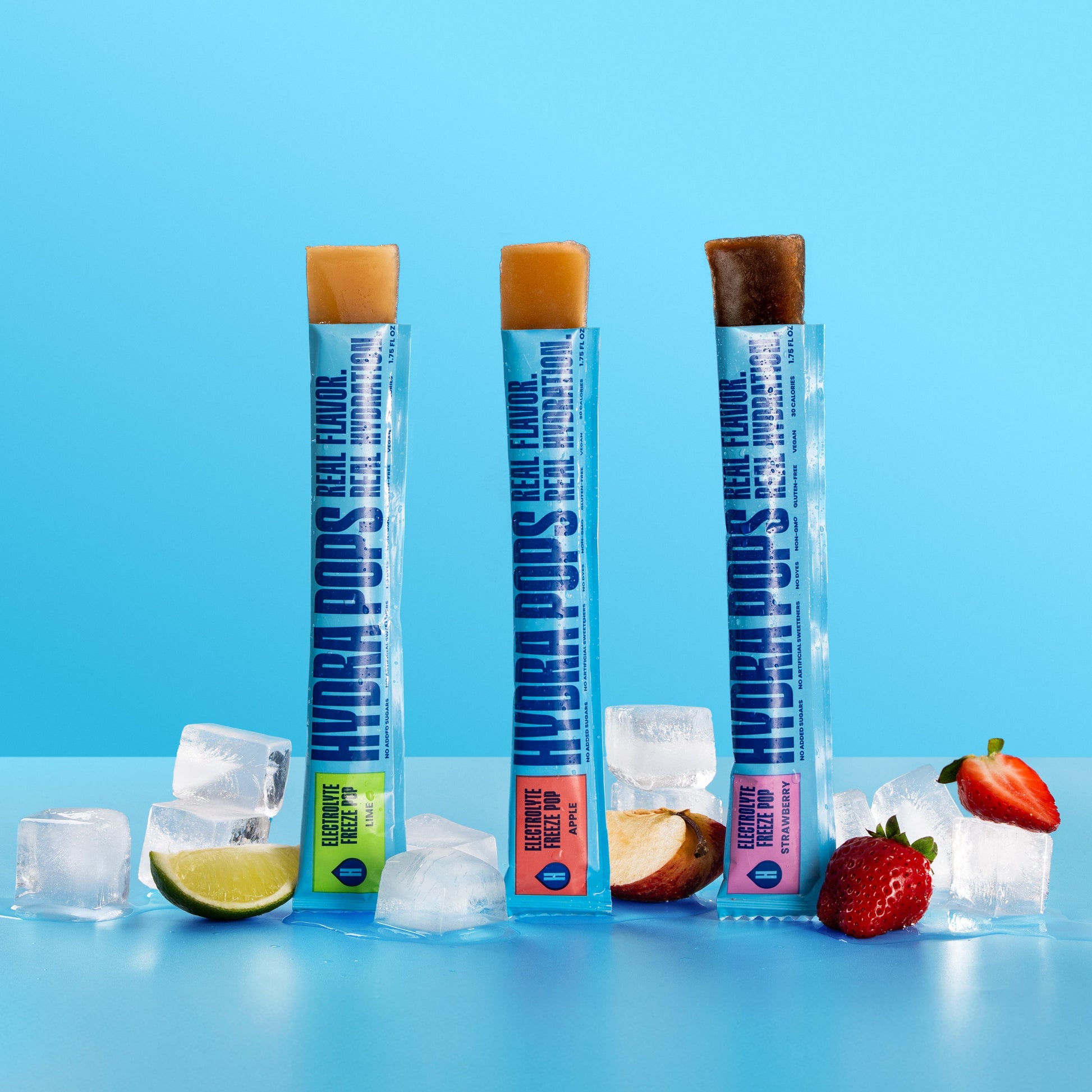 Assorted Hydra Pops hydration ice pops in a variety pack by Hydra Hydration, featuring colorful frozen treats in different flavors.