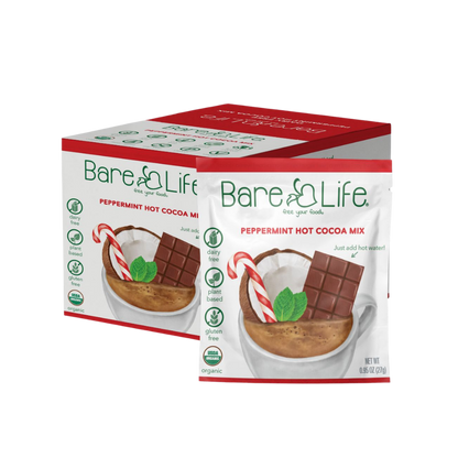 Bare Life Instant Dairy Free Peppermint Hot Cocoa Mix  |  20 Pack