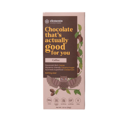 Assorted Elements Truffles Coffee chocolates in elegant packaging, showcasing rich, handcrafted chocolate truffles with coffee flavor.