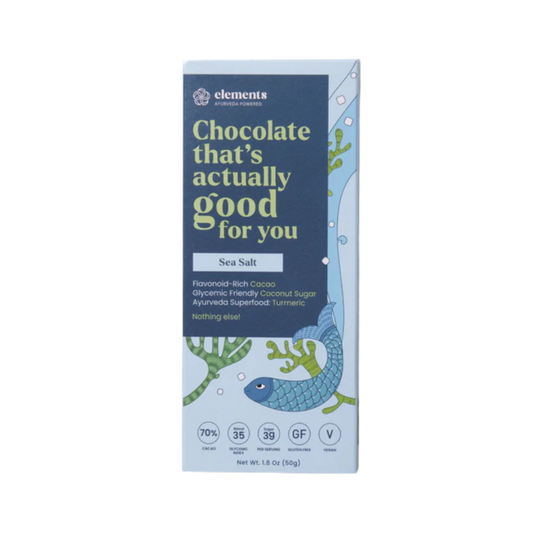 Elements Truffles Sea Salt chocolates featuring rich chocolate truffles topped with sea salt crystals.
