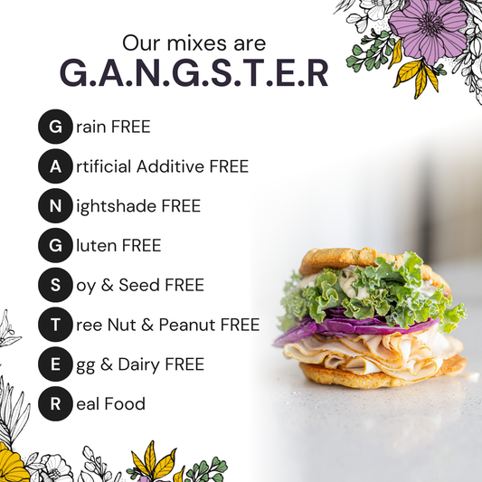 Eat G.A.N.G.S.T.E.R. vegan pizza crust and flatbread mix in a package, ideal for making homemade vegan bread and flatbreads.