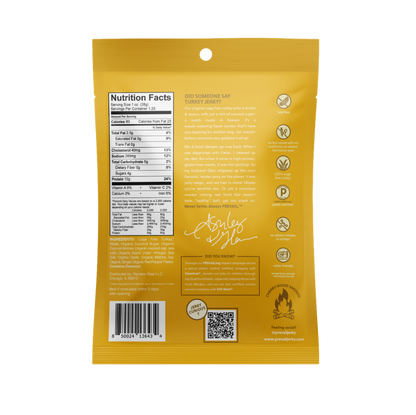 PREVAIL Jerky Original Turkey Jerky single serve pack with two pieces of savory turkey jerky on a white background.