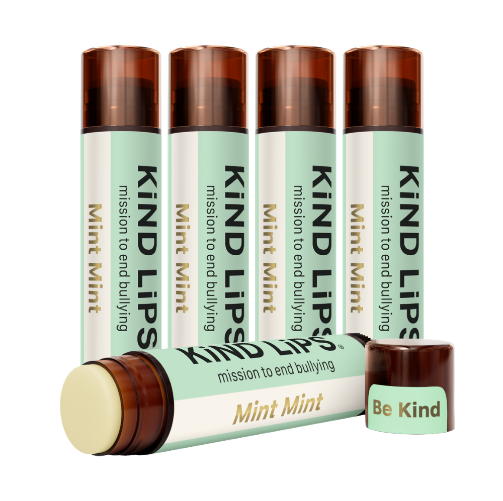 Kind Lips Mint Mint organic lip balm tube with clear label, featuring a refreshing mint flavor and natural ingredients.