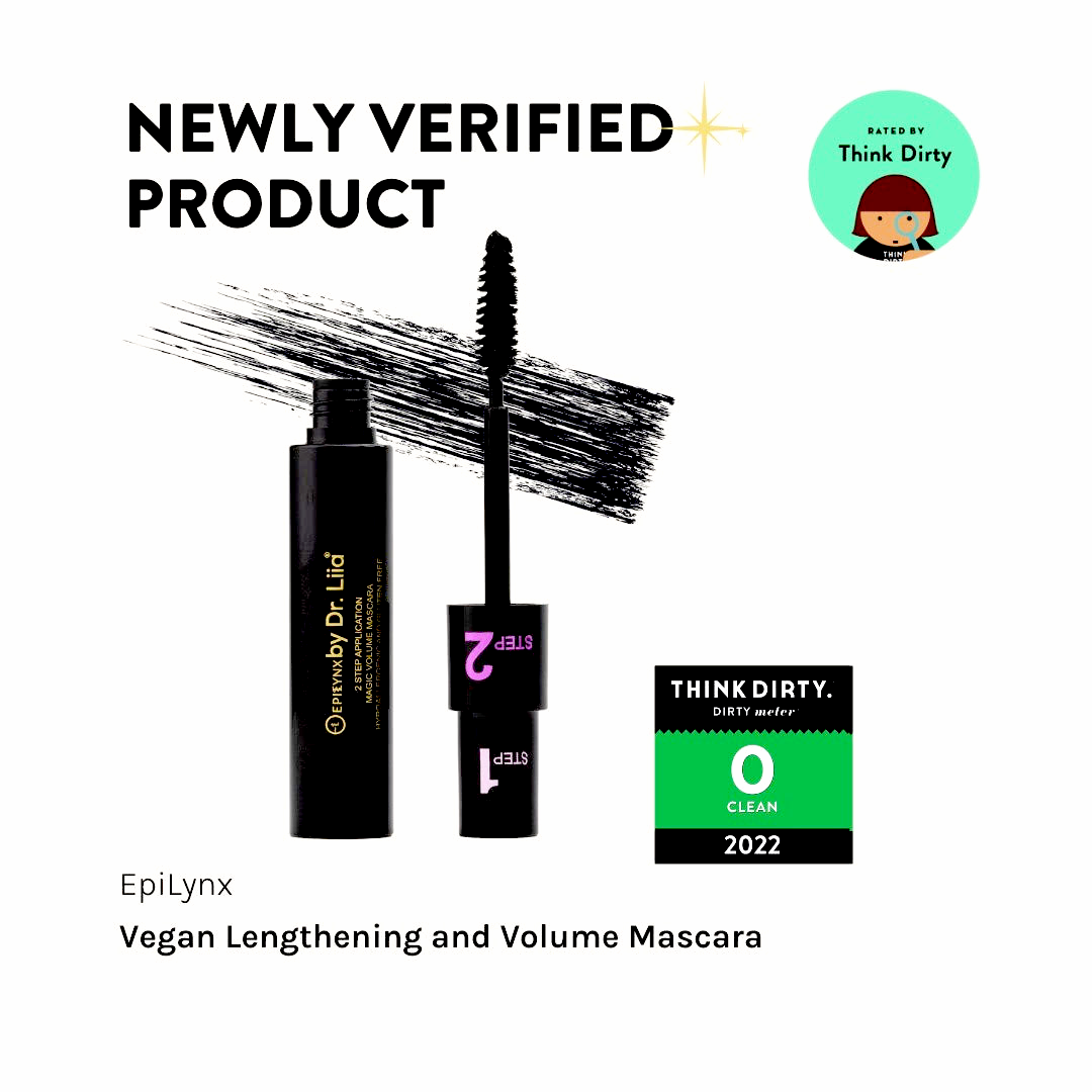 EpiLynx Epilynx Magic lengthening and volumizing mascara in a black tube, displaying the mascara wand with bristles for lashes.