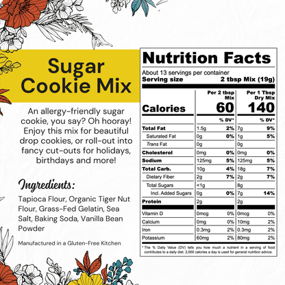 Eat G.A.N.G.S.T.E.R. Sugar Cookie Mix package with cookies and baking ingredients on a wooden surface.