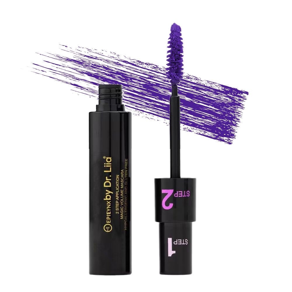 EpiLynx Epilynx Magic Lengthening & Volumizing Vegan Mascara with a black brush and tube, designed for long, thick lashes.