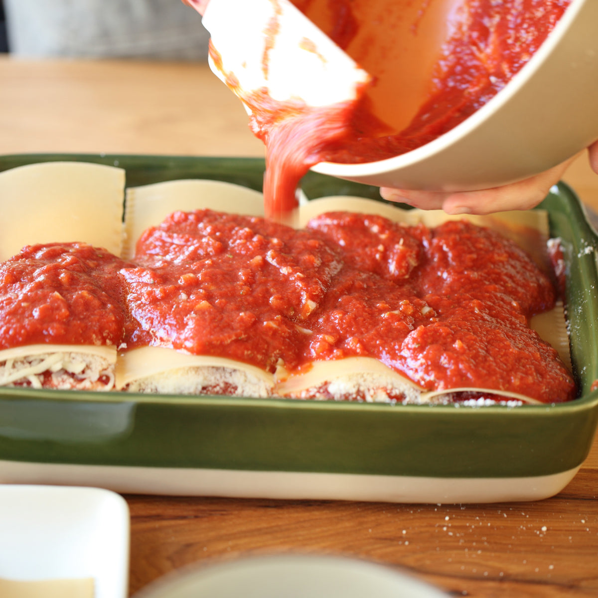 Gluten-free Jovial Brown Rice Lasagna noodles in a clear package, showing the brown rice lasagna product from Jovial Foods, Inc.