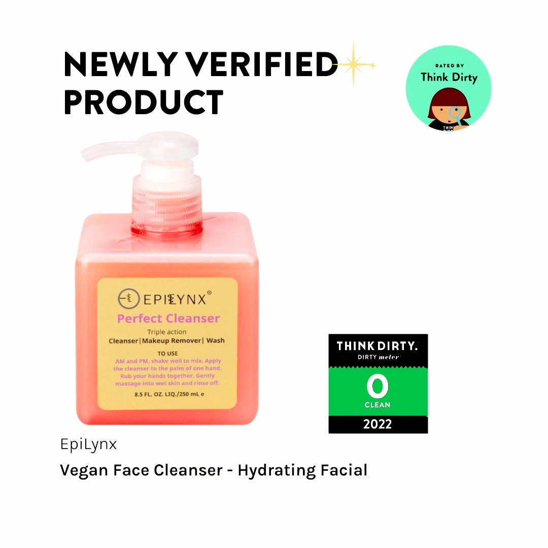 EpiLynx Gentle Hydrating Facial Cleanser with aloe, cucumber, and antioxidants, showing the cleanser bottle and fresh ingredients.