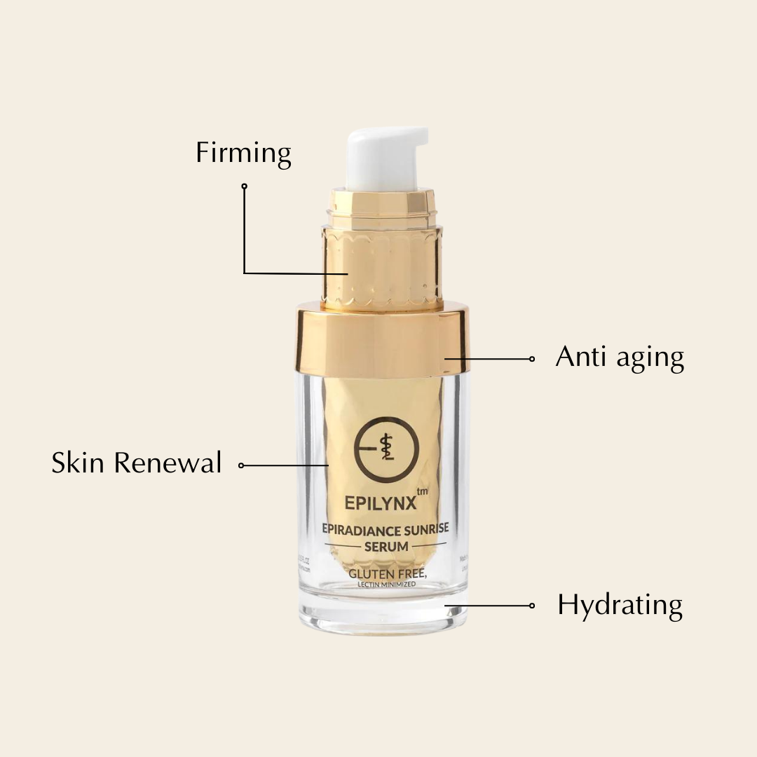 EpiLynx Sunrise Nourishing & Firming Face Serums set for sensitive skin with radiant glow and hydration benefits.