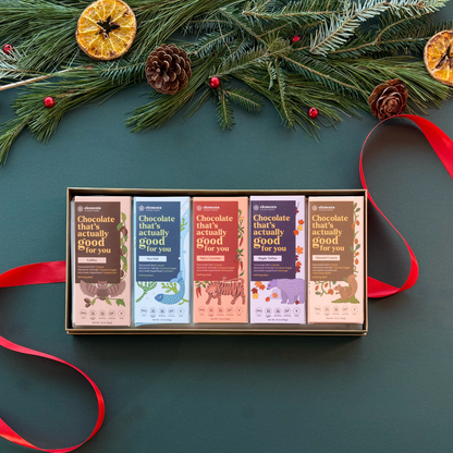 Assorted Elements Truffles Devi Gift Box chocolates with elegant packaging and variety of rich, handcrafted chocolate truffles.