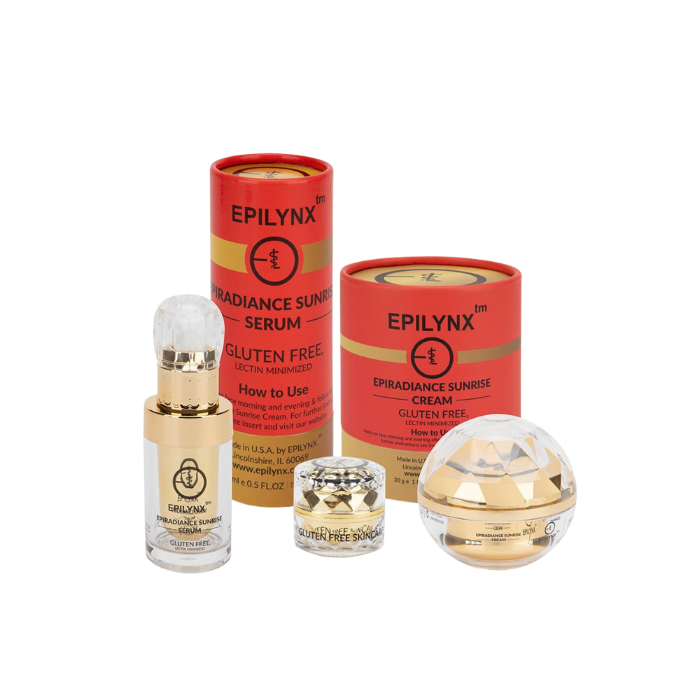 EpiLynx Sunrise Nourishing & Firming Set with face serums for sensitive skin, promoting radiant glow and hydration.