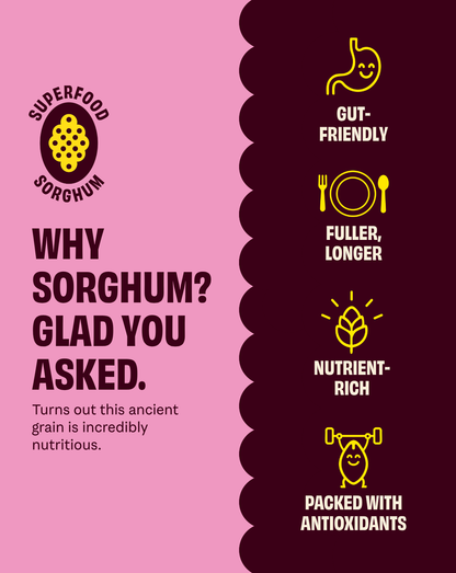 Cob Foods pink salt seasoned popped sorghum snack in a clear bowl, highlighting the vibrant salt crystals on the popcorn.
