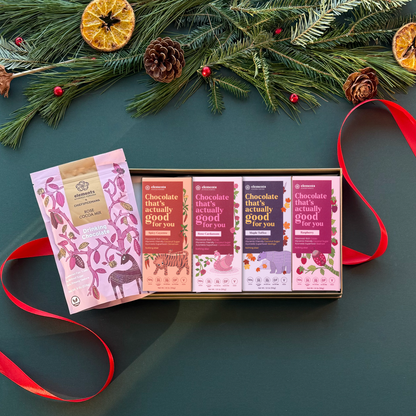 Artisan Collection gift box from Elements Truffles featuring assorted gourmet chocolates on a white background.