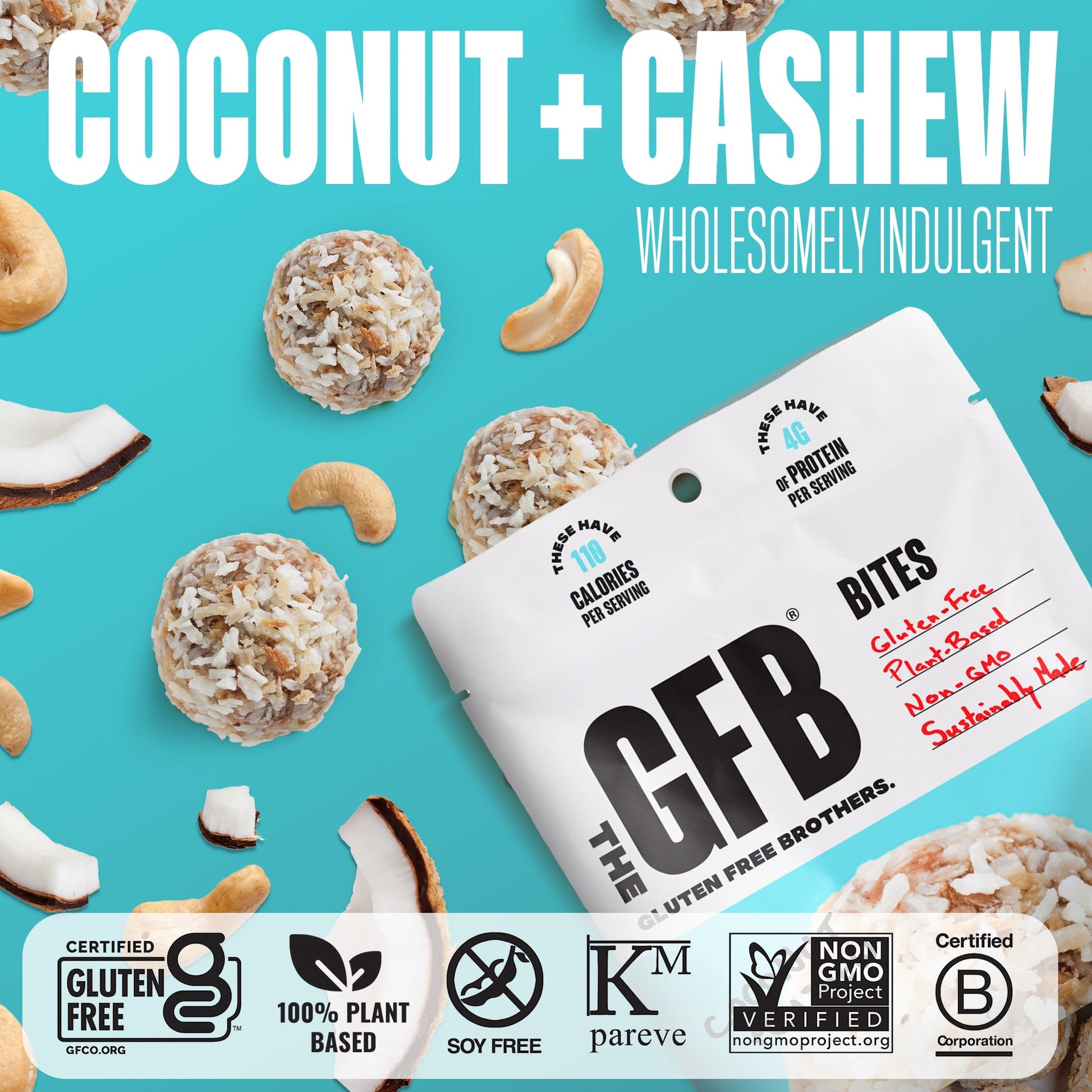 Assorted GFB Bites Best Seller Sample Pack with four gluten-free snack bites in colorful packaging.