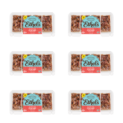 Ethel's Pecan Dandy Bar from Ethels Baking Company, a chocolate and pecan dessert bar with caramel and crunchy texture.