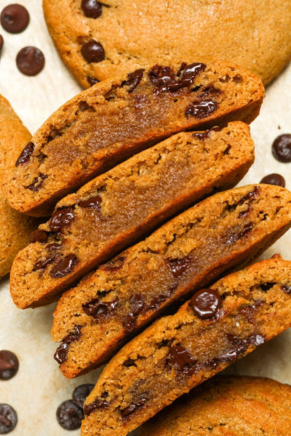 Sweet Addison's Protein Cookie with 17g of protein, showing a freshly baked cookie on a plate