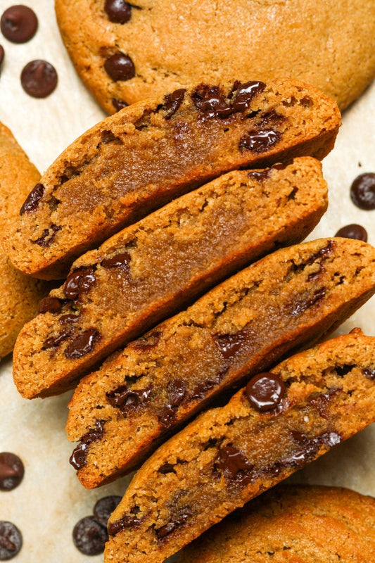 Sweet Addison's Protein Cookie with 17g of protein, showing a freshly baked cookie on a plate
