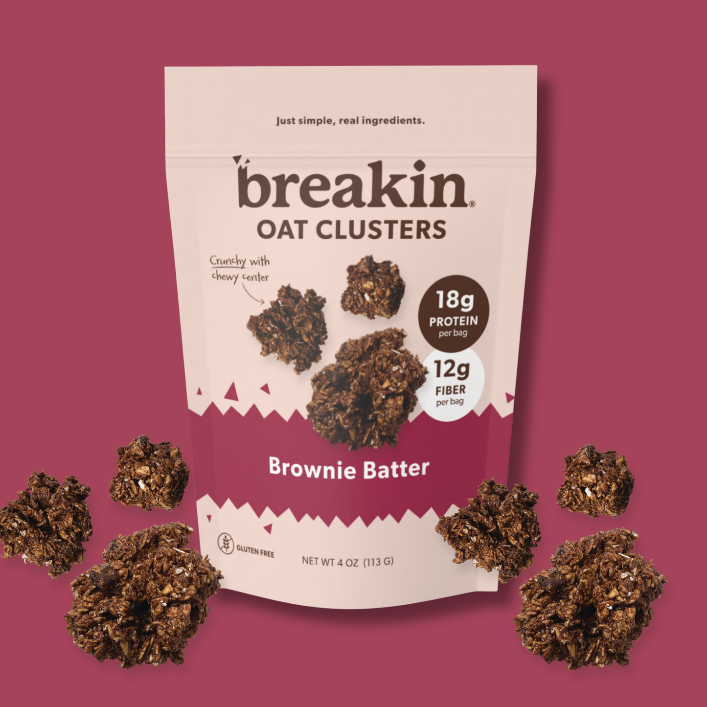 Breakin Snacks Brownie Batter Oat Clusters (3 or 6 pack)