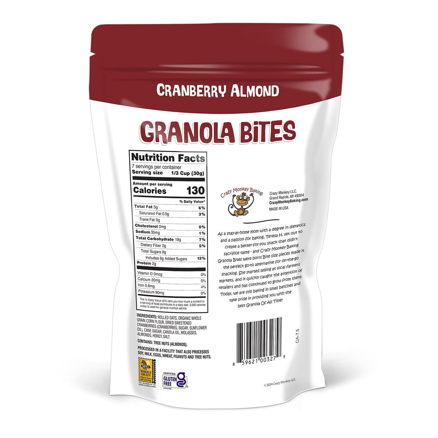 Crazy Monkey Cranberry Almond Granola Bites