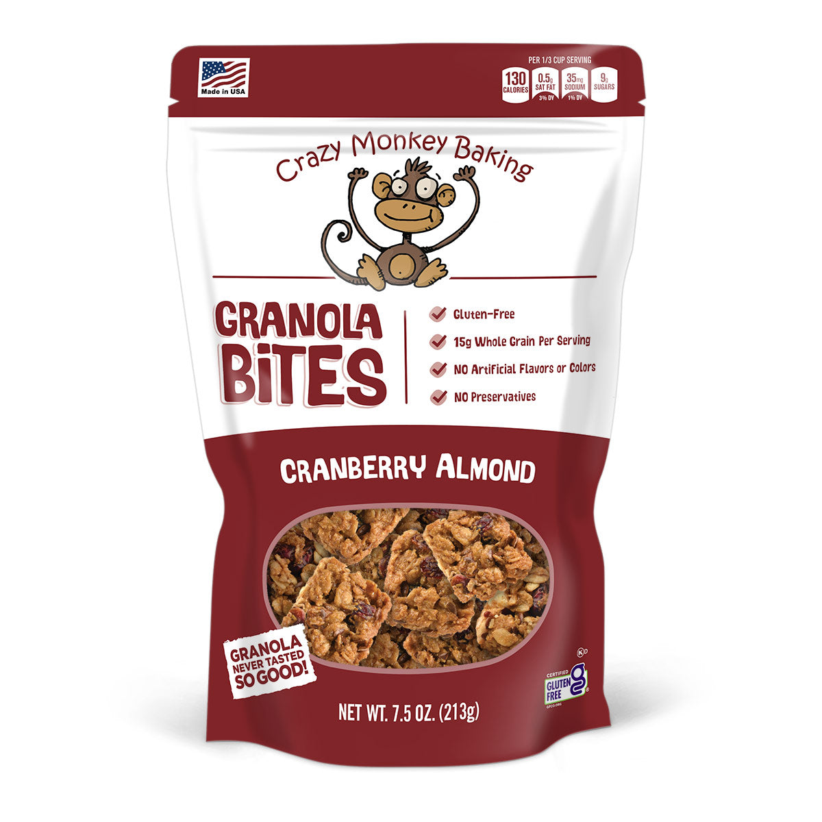 Crazy Monkey Cranberry Almond Granola Bites