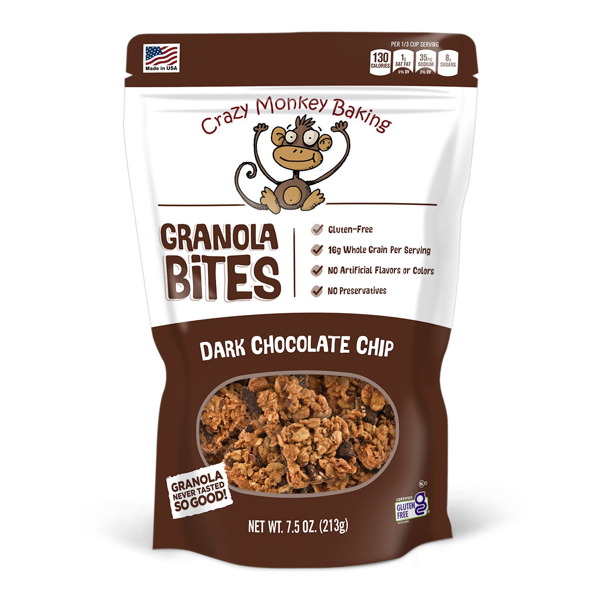 Crazy Monkey Dark Chocolate Chip Granola Bites