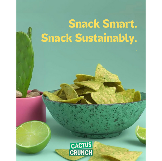Cactus Foods Cactus Crunch Jalapeño Tortilla Chips in a 4-pack, showing crispy chips with jalapeño seasoning on a white background.