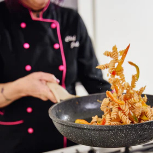 Gluten-free, high-protein fusilli pasta by Flower Chef Foods, displayed in a 6-pack, ideal for healthy pasta dishes.