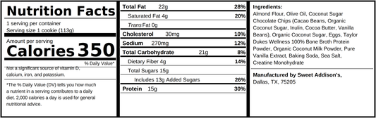 Sweet Addison's Creatine Chocolate Chip Cookies