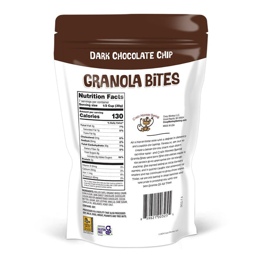Crazy Monkey Dark Chocolate Chip Granola Bites