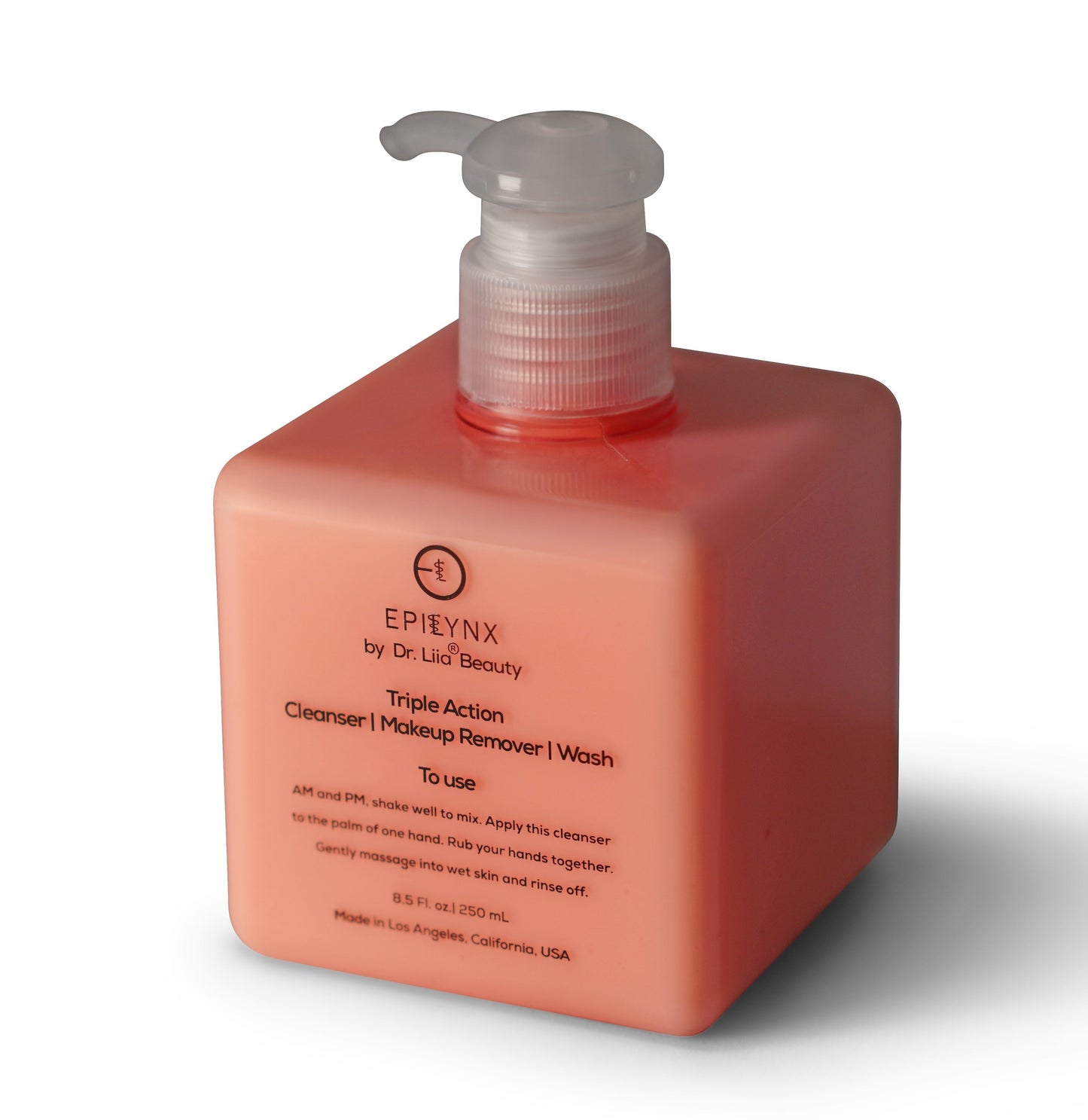 EpiLynx Gentle Hydrating Facial Cleanser with aloe, cucumber, and antioxidants, showing the bottle and fresh ingredients.