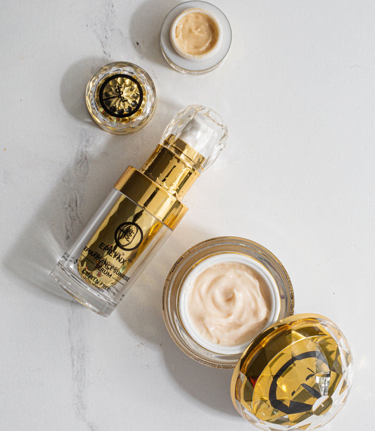 EpiLynx Sunrise Nourishing & Firming Set for sensitive skin with face serums, featuring radiant glow and hydration benefits.