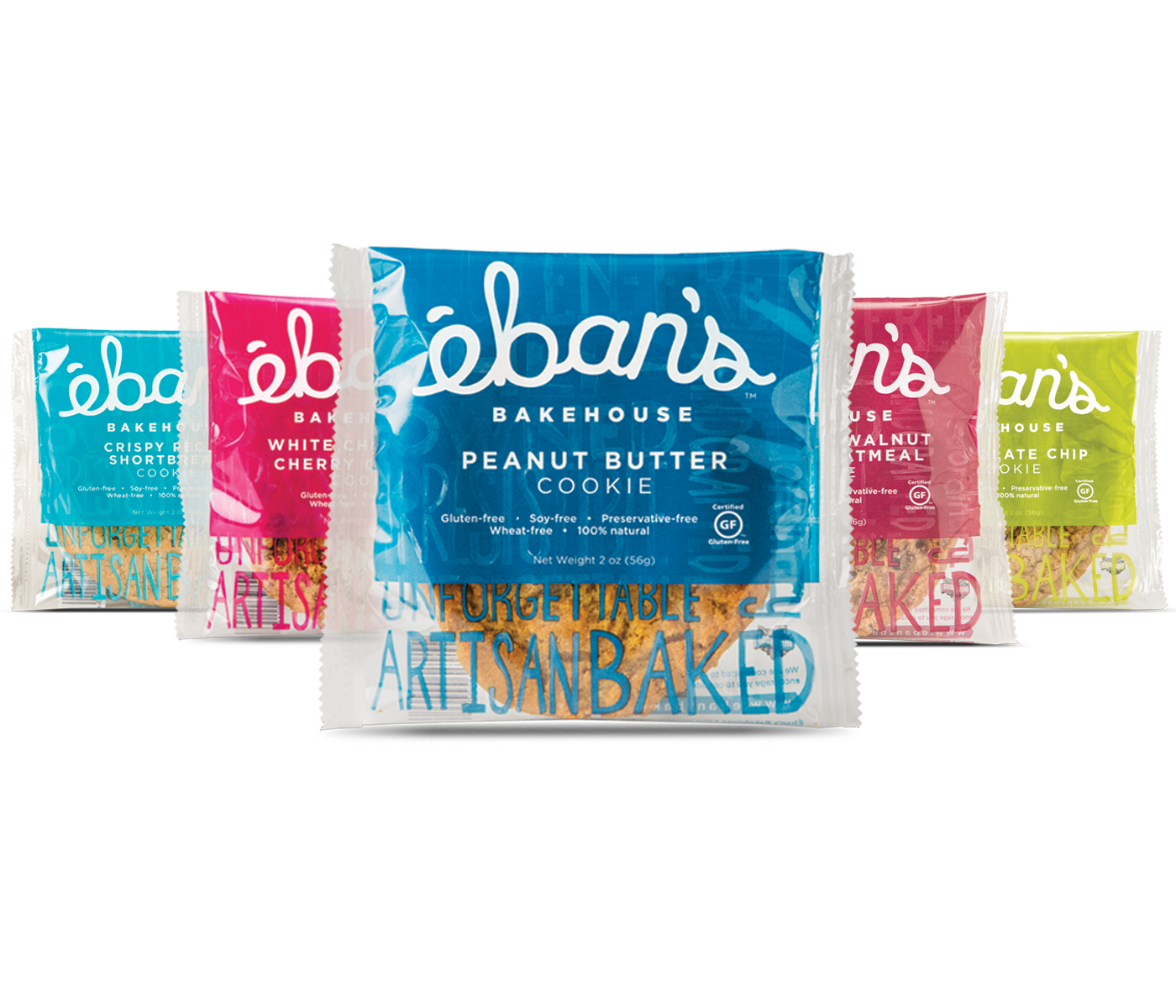 Eban’s Bakehouse peanut butter cookies in a 12-pack, showing golden-brown cookies with peanut butter filling on a rustic plate