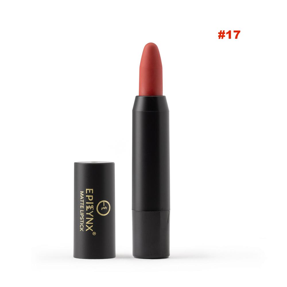 EpiLynx Perfect Lip Crayon in shade 17, a hydrating vegan and gluten-free lipstick balm pencil with a sleek design.