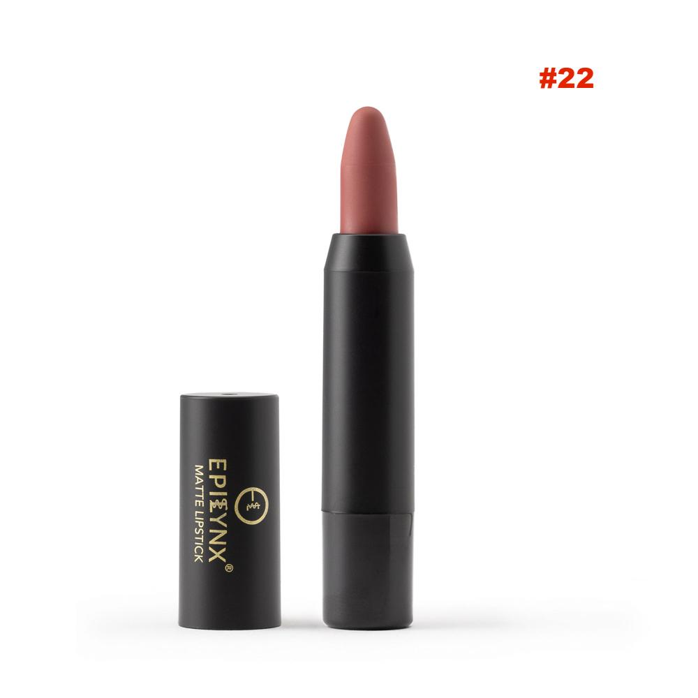EpiLynx Perfect Lip Crayon in shade 22, a hydrating, buildable vegan and gluten-free lipstick balm pencil with a smooth tip.