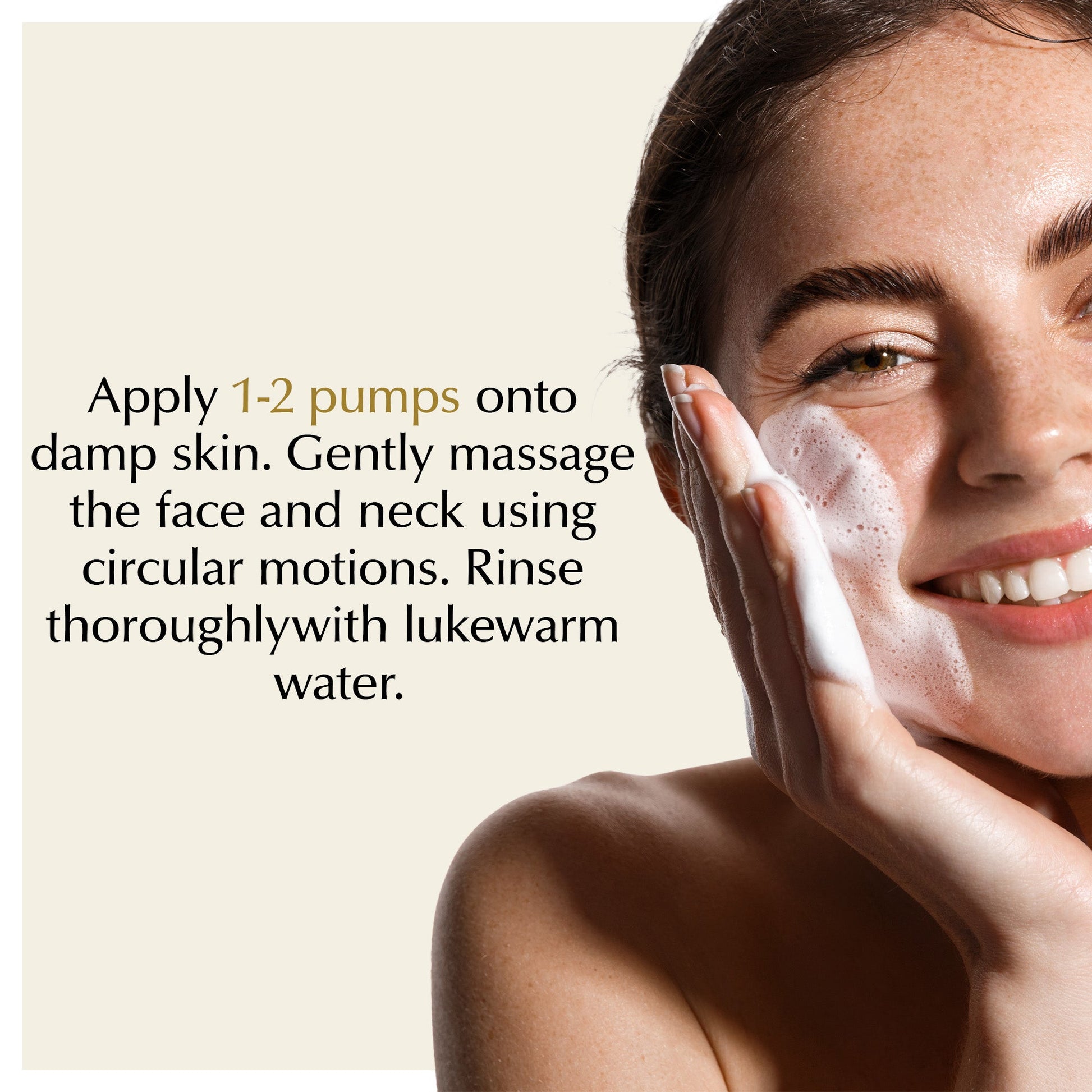 EpiLynx gentle foaming facial cleanser with aloe, apple, and ashwagandha, suitable for all skin types, in a pump bottle.