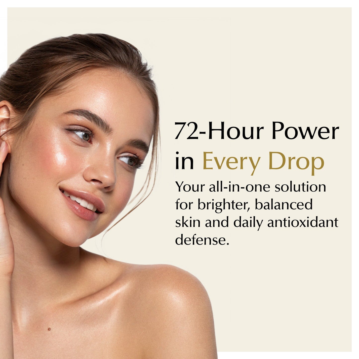 EpiLynx brightening Vitamin C glow serum for sensitive, dry skin in a clear bottle with dropper application.