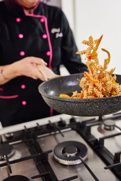 Pack of three artisanal gluten-free and high-protein fusilli pasta from Flower Chef Foods, showcasing the uncooked pasta spirals