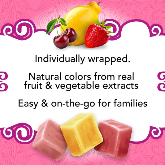 Organic fruit-flavored chewy candies from Lovely Candy Company, showcasing colorful, fruit-inspired organic candy pieces.