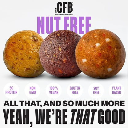 Three packs of The GFB Cookie Bites Nut-Free Sample Pack with assorted flavors, displayed in a row.