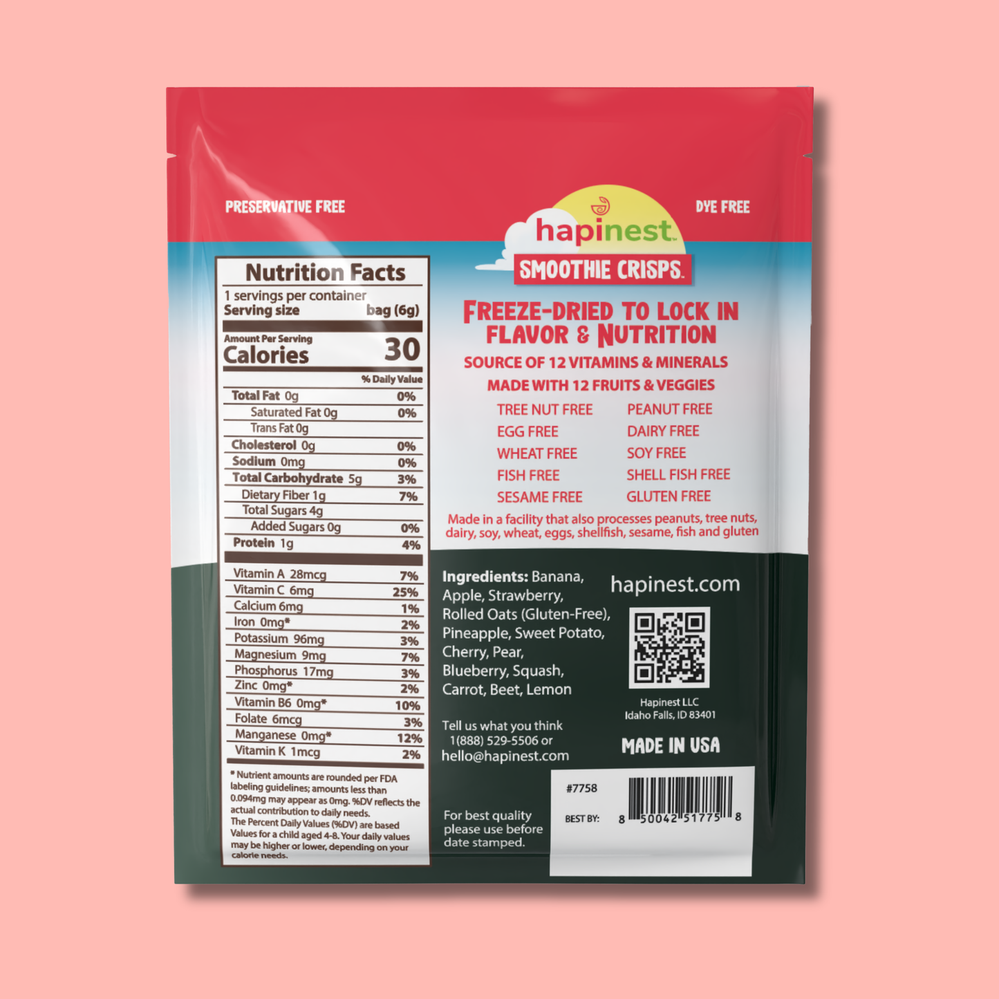 Hapinest Berry Banana Smoothie Crisps