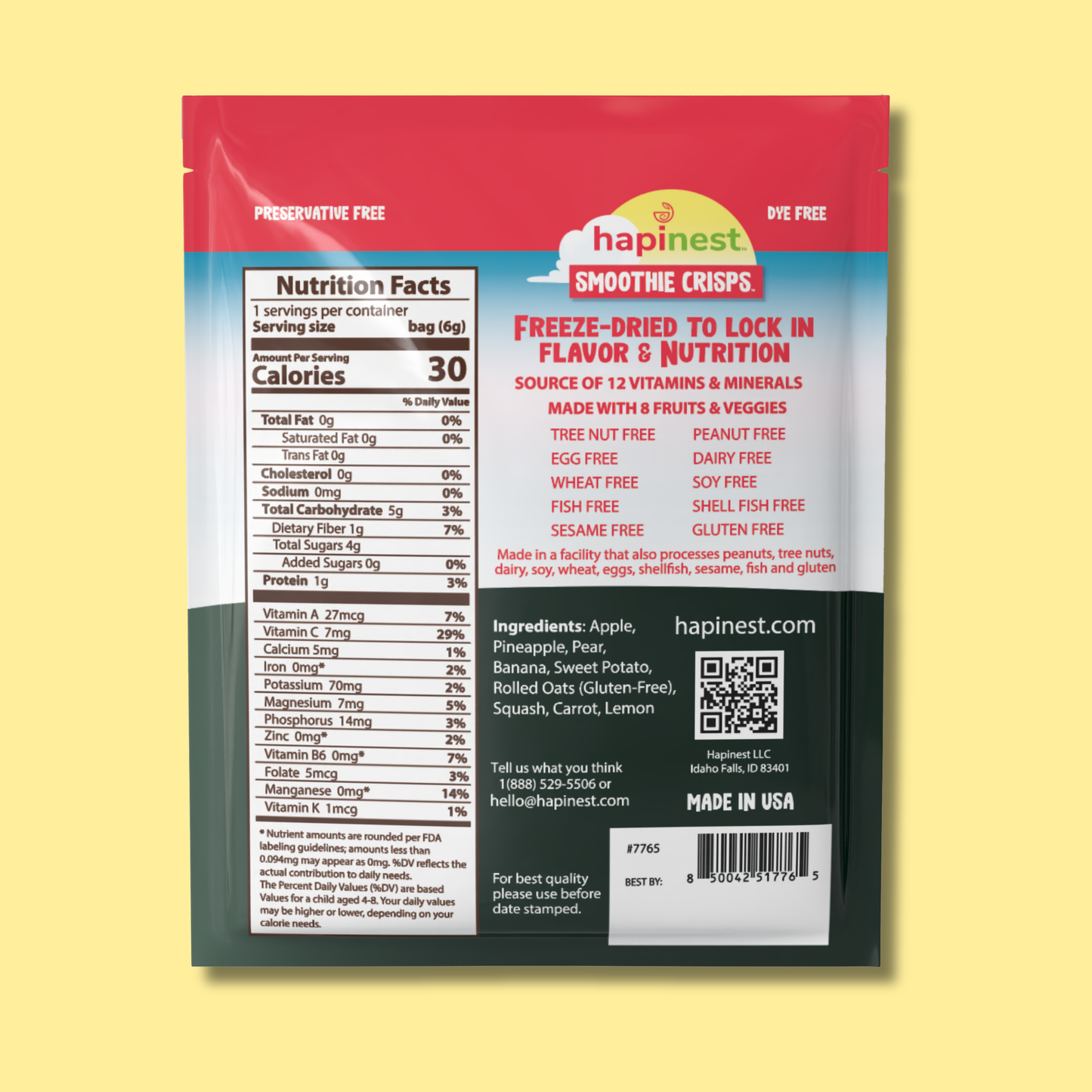 Hapinest Pineapple Apple Smoothie Crisps