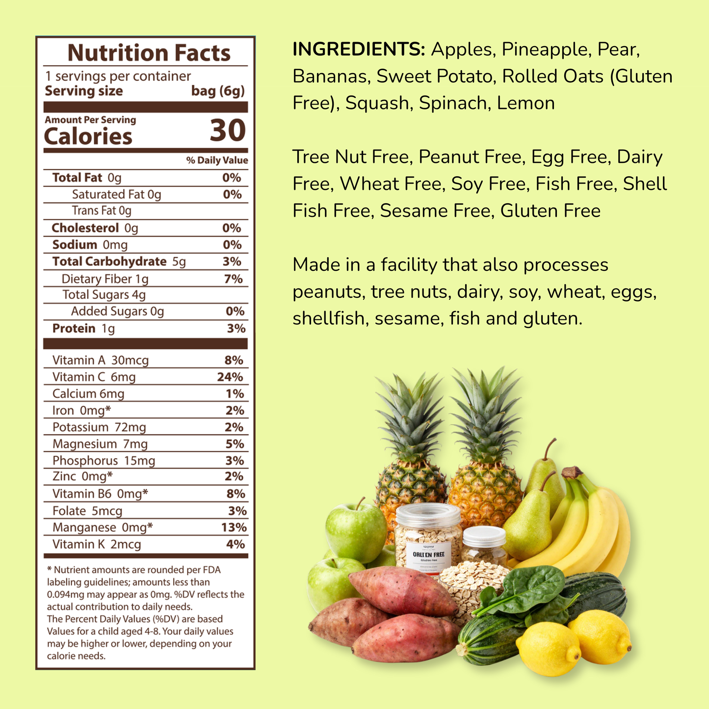 Hapinest Lemon Green Apple Smoothie Crisps