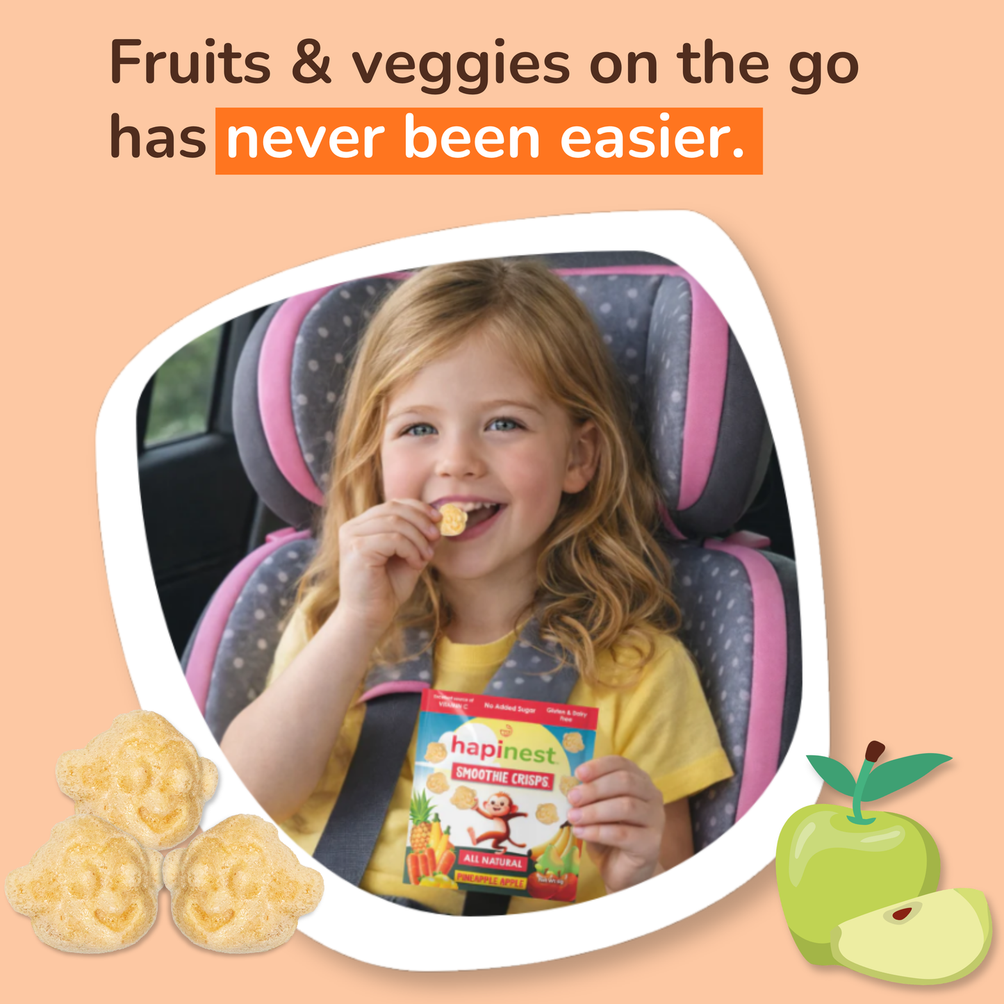 Hapinest Pineapple Apple Smoothie Crisps