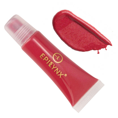 EpiLynx Hydrating Vegan Lip Balm with sheer tint, showing a smooth, moisturized lip with a hint of color and a creamy texture.