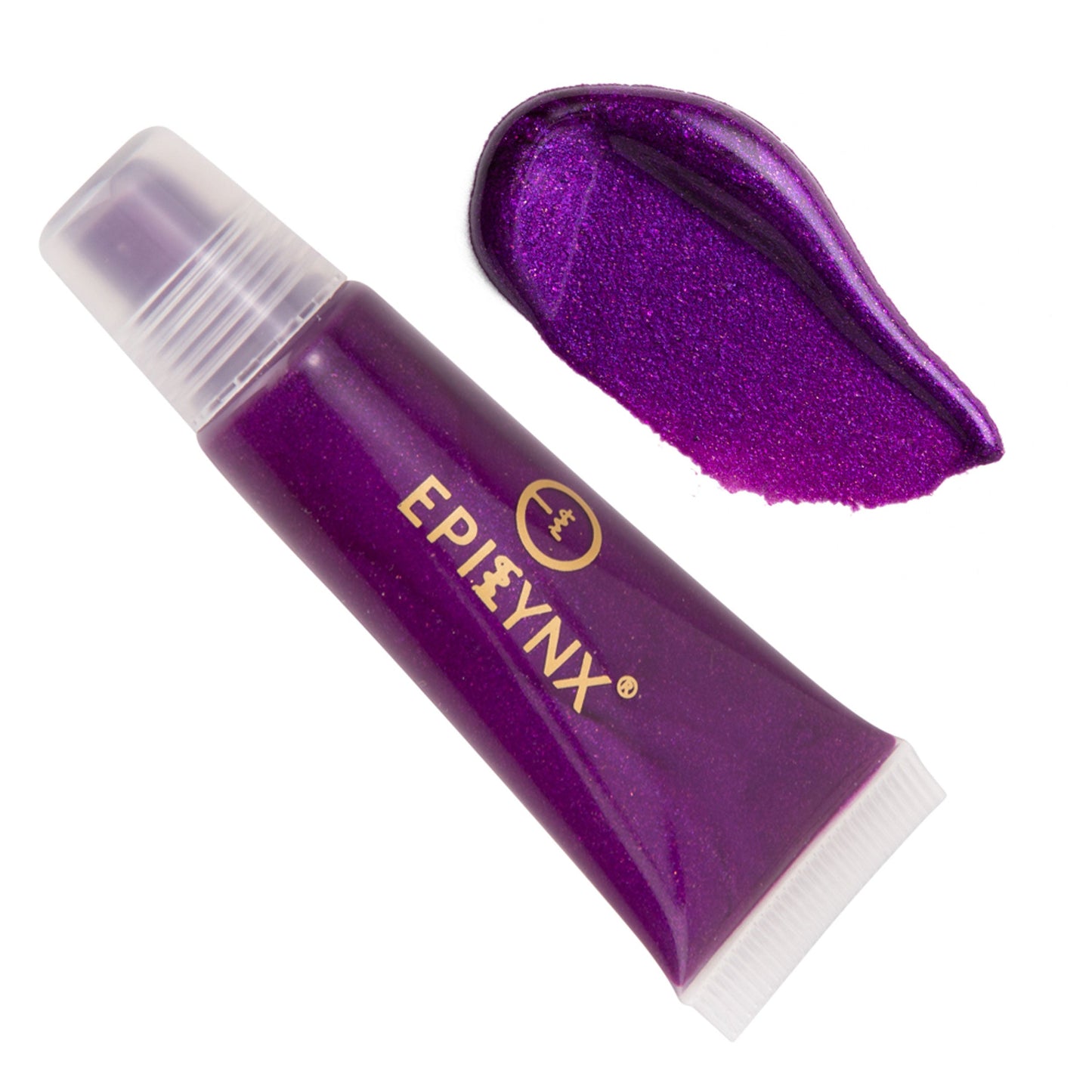 EpiLynx Hydrating Vegan Lip Balm with a sheer tint and long-lasting moisture, showing a smudged application on lips.
