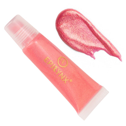 EpiLynx hydrating vegan lip balm with a sheer tint, showing a smooth, moisturized lip application in a close-up image.